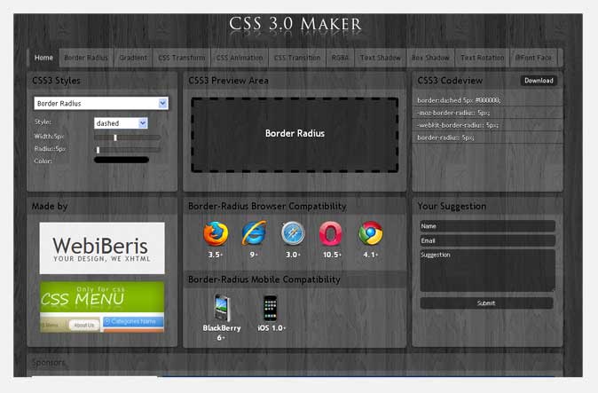 CSS 3.0 MAKER Generador de CSS para diseño web