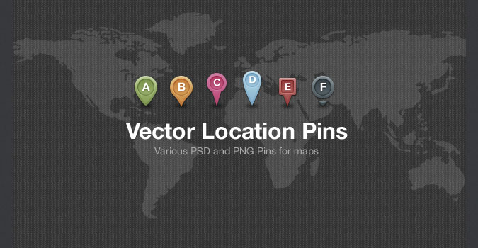 Vector Map Location Pins